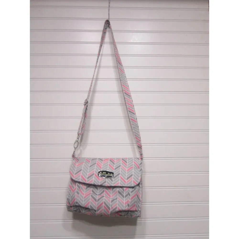 Lilly Bit Pink And Gray Diaper Clutch